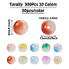Kissitty 500Pcs 10 Colors Imitation Jade Glass Beads DGLA-KS0001-01-12