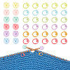  30Pcs Baking Painted Zinc Alloy Knitting Stitch Marker Rings DIY-NB0009-64-1