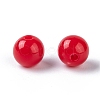 Opaque Red Round Acrylic Spacer Beads X-PAB703Y-9-2