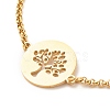 201 Stainless Steel Tree of Life Link Bracelet with 304 Stainless Steel Box Chains for Women BJEW-JB08281-01-4