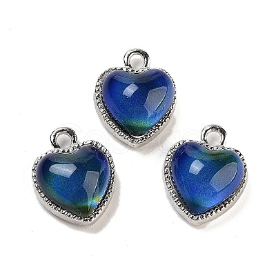 Alloy Glass Blue Pendants PALLOY-U003-07P-1