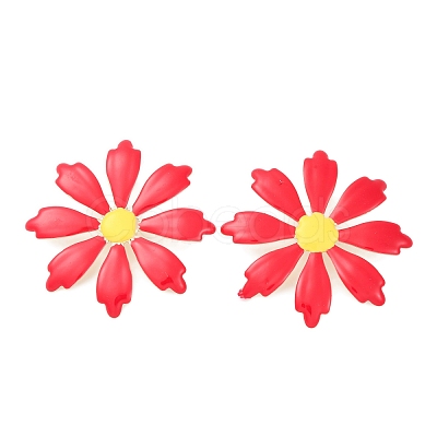 Alloy Enamel Stud Earrings for Women EJEW-U028-12G-1