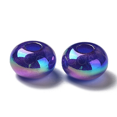 Luminous Rainbow Iridescent Plating Acrylic European Beads OACR-P019-04A-M-1