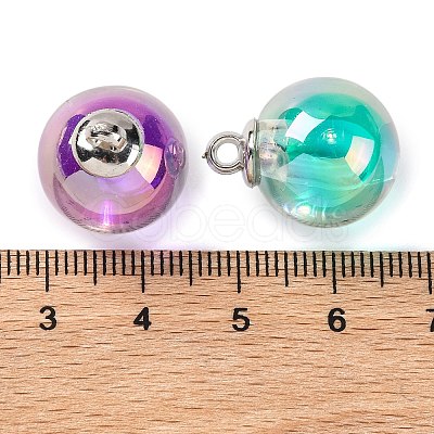 AB Color Resin Round Pendants RESI-U002-02-1