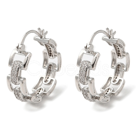 Hollow Rectangle Rack Plating Brass Micro Pave Cubic Zirconia Hoop Earrings EJEW-A027-10P-1
