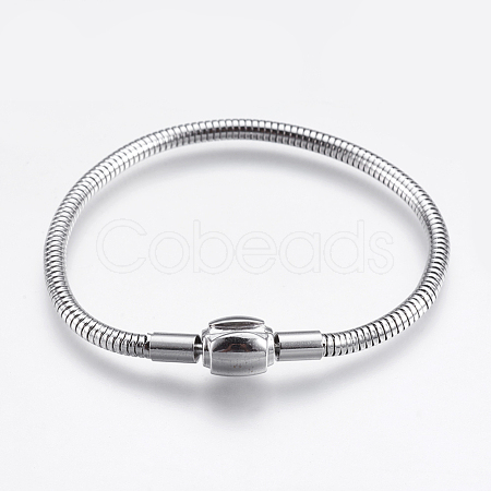 304 Stainless Steel European Style Chains Bracelet Making STAS-E428-12B-P-1