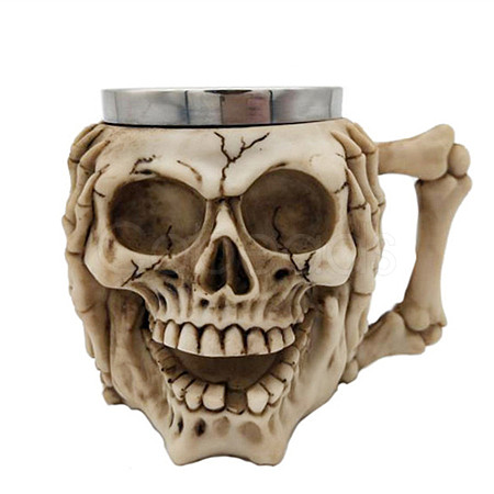 Halloween 304 Stainless Steel Skull Mug SKUL-PW0001-025B-01-1