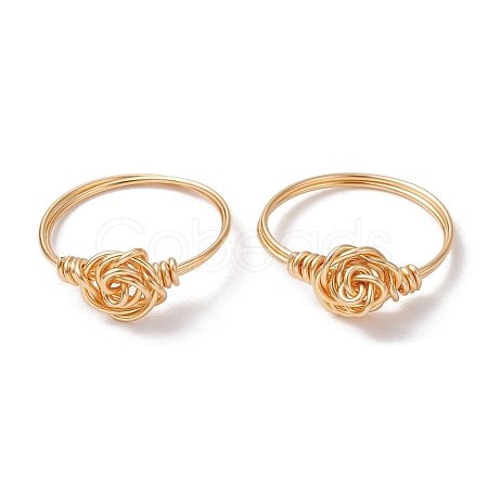 Brass Wire Wrap Finger Ring RJEW-TA00113-1