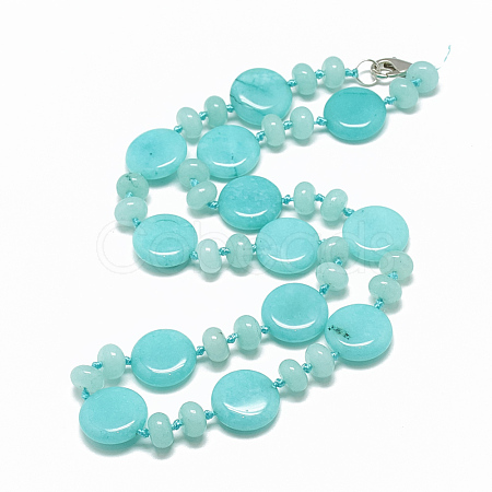 Natural White Jade Beaded Necklaces NJEW-S393-12-1
