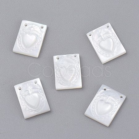 Natural White Shell Mother of Pearl Shell Charms X-SSHEL-L018-006-1