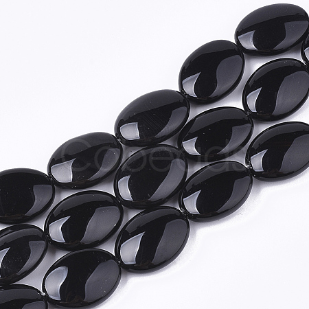 Natural Black Onyx Beads Strands X-G-T118-15B-1