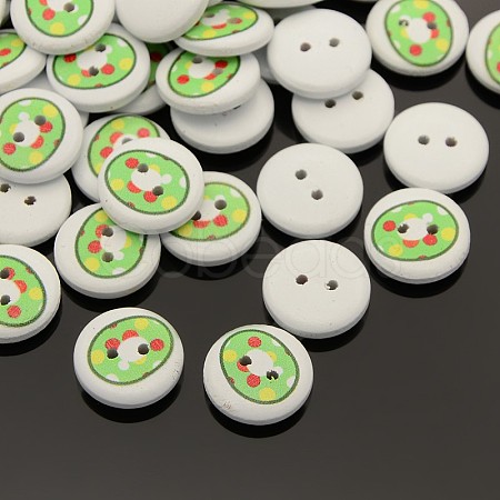 2-Hole Flat Round Number Printed Wooden Sewing Buttons X-BUTT-M002-13mm-0-1