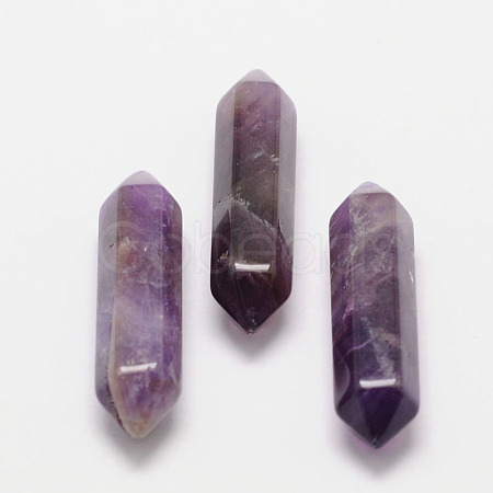 Faceted Natural Amethyst Beads G-K007-30mm-01-1
