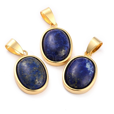 Natural Lapis Lazuli Pendants G-B012-10G-01-1