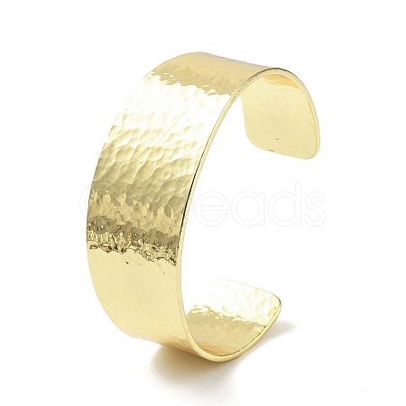 Rack Plating Brass Open Wide Cuff Bangles for Women BJEW-D032-06G-1