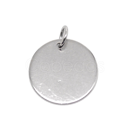 201 Stainless Steel Flat Round Tag Pendants STAS-WH0025-21B-1