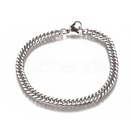 Men's Cuban Link Chain Bracelets BJEW-E369-15A-1