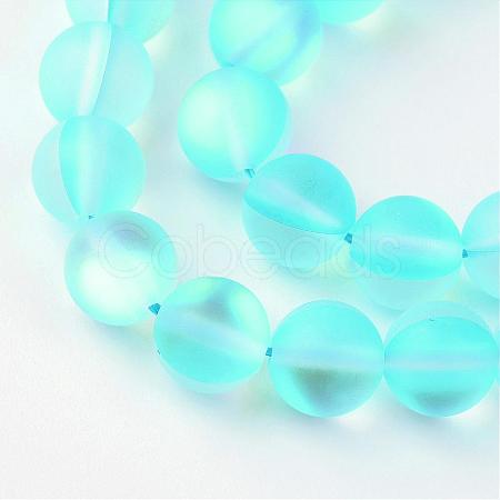 Synthetic Moonstone Beads Strands G-R375-10mm-A04-1