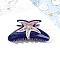 Starfish Pattern Acrylic Claw Hair Clips, Hair Accessories for Women & Girls, Midnight Blue, 50x105mm