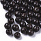 Natural Wood Beads, Waxed Wooden Beads, Dyed, Round, Black, 6mm, Hole: 1.4mm