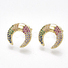 Brass Cubic Zirconia Stud Earrings EJEW-S201-115-1