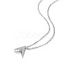 TINYSAND Arrow Design 925 Sterling Silver Silver Cubic Zirconia Pendant Necklaces TS-N325-S-3