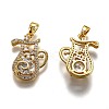 Brass Clear Cubic Zirconia Constellation Charms KK-J278-33G-K-2