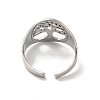 304 Stainless Steel Open Cuff Rings for Women RJEW-G291-03P-3