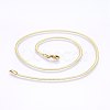 304 Stainless Steel Herringbone Chain Necklaces MAK-L015-13G-2