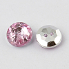 2-Hole Taiwan Acrylic Rhinestone Flat Round Buttons BUTT-F015-21mm-22-2