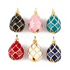 Brass Enamel Pendants KK-E112-18G-1