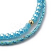 Glass Stretch Beaded Bracelets & Cotton Braided Cord Bracelet Sets BJEW-JB05401-02-2