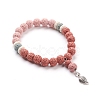 Natural Lava Rock Beads Stretch Charm Bracelets BJEW-E376-01F-2