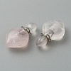 Natural Rose Quartz Pendants G-B009-25P-B-2