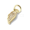 Brass Micro Pave Clear Cubic Zirconia Charms KK-H475-53G-01-2