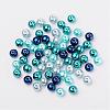 Carribean Blue Mix Pearlized Glass Pearl Beads HY-X006-8mm-03-2