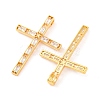 Brass Micro Pave Clear Cubic Zirconia Pendants KK-U017-09A-G-2