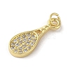 Rack Plating Brass Micro Pave Cubic Zirconia Pendants KK-C052-33B-G-2