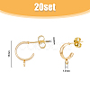 HOBBIESAY® 20Pcs Brass Stud Earring Findings FIND-HY0001-63-2