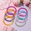 8Pcs 8 Colors 7.5mm Faceted Round Transparent Acrylic Beaded Stretch Bracelets for Women BJEW-JB10248-01-2