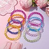 8Pcs 8 Colors 7.5mm Faceted Round Transparent Acrylic Beaded Stretch Bracelets for Women BJEW-JB10248-01-2