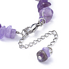 Natural Amethyst Chip Bracelets BJEW-JB04489-02-3