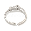 Non-Tarnish 304 Stainless Steel Word Love Open Cuff Ring for Women RJEW-A043-17P-3