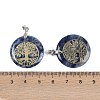 Natural Blue Spot Jasper Flat Round Pendants G-Q188-01P-12-3