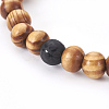 Wood Beads Stretch Bracelets Sets BJEW-JB03909-7