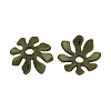 8-Petal Flower Alloy Bead Caps TIBEB-2472-AB-FF-1