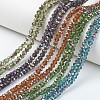 Electroplate Transparent Glass Beads Strands EGLA-A034-T6mm-R-1