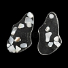 Resin with Shell Twist Teardrop Stud Earrings with Titanium Pins EJEW-D056-16P-2