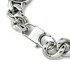 304 Stainless Steel Knot Cuban Link Chain Bracelets for Women Men BJEW-C063-05AS-3