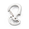 304 Stainless Steel Push Gate Snap Keychain Clasp Findings STAS-C024-18P-2